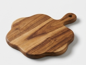 Planche à découper robuste en bois de manguier naturel, plateau de service en forme de pomme pour fromages et charcuteries - Product Image 2
