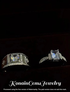 Sterling Silver <b>Couple</b> <b>Ring</b> Set | CZ Diamond Promise <b>Rings</b> - Product Image 2