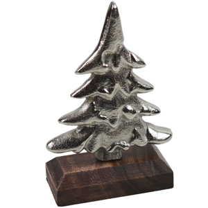 Árbol de Navidad decorativo de metal con diseño sólido, acabado plateado, decoración para el hogar y diseño festivo. - Product Image 1