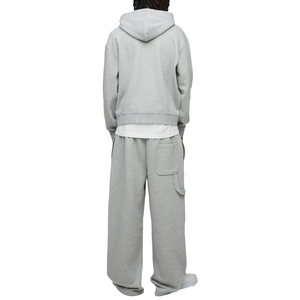 Survêtement deux pièces surdimensionné en molleton doux et épais avec fermeture éclair intégrale et jambes larges pour homme – Style streetwear - Product Image 4