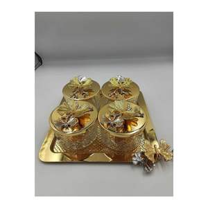 Juego de Recipientes Metálicos con Diseño de Mariposa, Tapa de Metal Plateado Cromado, para Frutos Secos, Dulces, Bocadillos, Juego de Recipientes para Cocina - Product Image 2