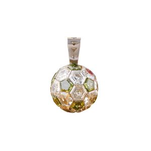 Pendentif en diamant de laboratoire hexagonal de 20 carats avec sertissage invisible en or blanc 14 carats pour cadeau, certifié par IGI - Product Image 1