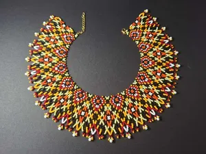 HIGH QUALITY Handmade Ukrainian Beaded Necklace – Traditional Seed <b>Bead</b> Collar – Native Slavic Ethnic Jewelry - Product Image 5