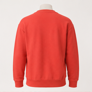 เสื้อสเวตเชิ้ตคอรัลเรดทรงลำลองสำหรับผู้ชาย รุ่น MCRW-0042 ผ้าคอตตอนเทอร์รี่เนื้อหนาปานกลาง แบบคอริบคอกว้าง - Product Image 2
