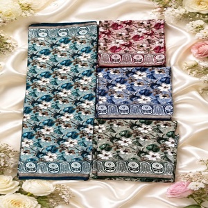 Muslim Women Hijab Embroidered Cotton Fabric Floral Solid Pattern Breathable Skin-Friendly Warming Winter Daily Wear <b>Scarf</b> 20 - Product Image 1