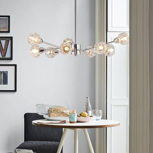 Moderno lampadario in cristallo cromato a 9 luci per soggiorno camera da pranzo cucina-lampade a sospensione (lampadine non incluse) - Product Image 4