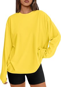 Camiseta de Punto de Manga Larga con Cuello Redondo para Mujer, Corte Regular Informal, Transpirable, Ecológica, de Secado Rápido, 100% Algodón - Product Image 6