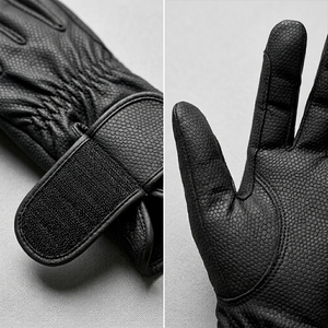 Summer Horse Riding <b>Gloves</b> <b>Warm</b> Leather Windproof Anti-Slip Drawstring Closure Equestrian Outdoor Riding Training <b>Gloves</b> - Product Image 5