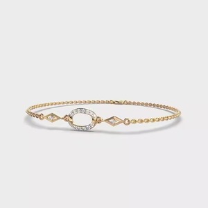 Handmade New Bracelet 18k Yellow Gold Chain Moissanite Bracelet <b>Bangle</b> Diamond Bracelet Gift for - Product Image 2