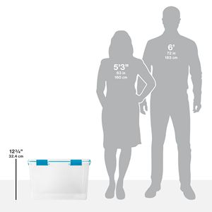 Contenitore di stoccaggio in plastica trasparente da 80 quarti con coperchio della guarnizione grande contenitore di stoccaggio in blu - Product Image 3