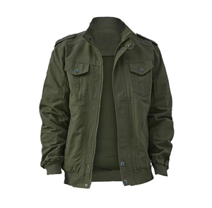Veste de travail décontractée pour homme en coton, multi-poches, fermeture éclair sur le devant, col montant, vêtement d'extérieur d'hiver confortable, OEM - Product Image 4