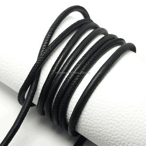 Gran oferta, componentes de pulsera DIY personalizables, cordón de cuero cosido negro genuino, cuerda, accesorios de moda, abalorio de joyería - Product Image 2