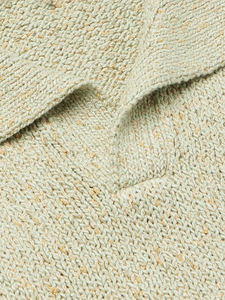 Polo personnalisé pour homme à manches courtes, col Johnny, en mélange coton-lin, tricot épais, coupe décontractée, patte de boutonnage ouverte, poignets côtelés, mélange de couleurs - Product Image 4