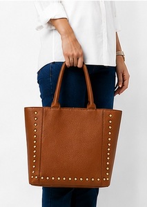 Sac fourre-tout de luxe en cuir véritable clouté pour femme, grande capacité, fermeture magnétique, style anglais, sac à bandoulière - Product Image 2