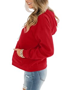 Sudadera con capucha personalizada de felpa antiencogimiento para mujer, estilo casual para otoño e invierno. Composición del material: 95% poliéster. - Product Image 4
