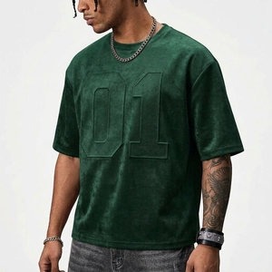 เสื้อยืดโอเวอร์ไซส์ผ้าฝ้าย 100% เนื้อหนา พิมพ์ลายนูน 3 มิติ พรีเมียม แฟชั่น เรียบง่าย สั่งทำได้ สำหรับผู้ชายและผู้หญิง เสื้อแขนกุดลำลอง - Product Image 5