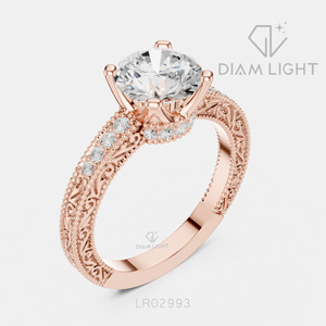 Bague de fiançailles classique en or blanc 14 carats avec diamant de laboratoire rond de 2,00 carats, couleur F+, clarté VS+, pour fiançailles et mariage - Product Image 4