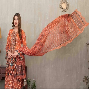 Tawakkal marca 3 piezas algodón césped Salwar Kameez venta completa indio paquistaní señoras vestidos de novia Venta caliente de Pakistán - Product Image 4