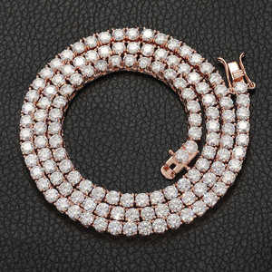 เครื่องประดับเพชรเพาะเลี้ยงในห้องปฏิบัติการแบบขายส่ง ทองคำแท้ 14k 18k สร้อยคอเทนนิสเพชรเพาะเลี้ยงในห้องปฏิบัติการ รูปแบบเรียงต่อกันเป็นแถวสม่ำเสมอ - Product Image 5