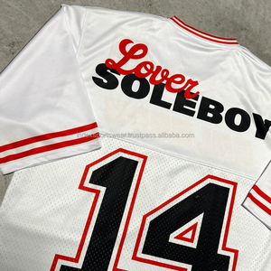 Maillot de basket-ball SOLEBOY à col en V, manches longues, en mesh respirant, unisexe, coupe régulière, impression sublimée, numéros d'équipe - Product Image 5