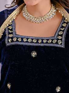 Traje de Fiesta de Diseño para Boda o Diwali, Estilo Sharara Plazzo, Top y Dupatta, Terciopelo Viscoso Pesado de Secado Rápido, Elegante para Ocasiones Especiales - Product Image 6