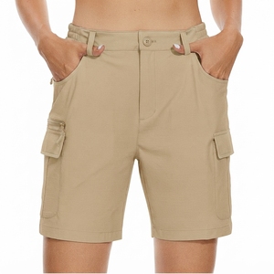 Shorts cargo en coton rouge pour homme, taille mi-haute, fermeture éclair, séchage rapide, anti-plis, écologiques, décontractés avec poches - Product Image 3