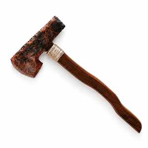 Hacha de Obsidiana de Caoba Premium Hecha a Mano con Mango de Madera, Cristal Coleccionable, Decoración, Propiedades Curativas, Cine y Televisión - Product Image 5