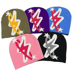 Unisex Jacquard Beanie Hat Star Pattern Geometric Design Street Style <b>Winter</b> <b>Cap</b> 56-58CM Polyester/Cotton Knit 3D Embroidery - Product Image 6