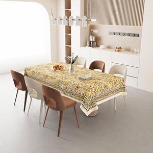 Handmade Simple Style Floral Cotton <b>Tablecloth</b> Rectangular Washable Eco-Friendly Reusable Custom for Home Wedding Banquet Party - Product Image 2