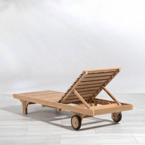Chaise longue inclinable en teck de qualité supérieure avec coussin – Chaise longue de piscine extérieure pour villa et club de plage - Product Image 5