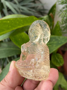 Zambian Citrine Buddha <b>Statue</b> 2.9 Inch | Hand Carved Natural Crystal Buddha | Meditation Decor | Wholesale OEM ODM Supplier - Product Image 3