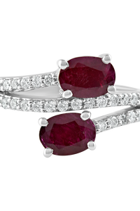 Anillo de Diamantes y Rubíes en Plata de Ley 92.5 KLSR-11288 - Product Image 2