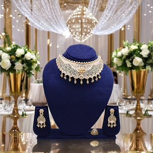 En gros, Colliers ras-de-cou plaqués or 14K 18K 24K, Ensemble de bijoux en laiton doré à motif floral traditionnel, Ensemble de bijoux de mode - Product Image 4