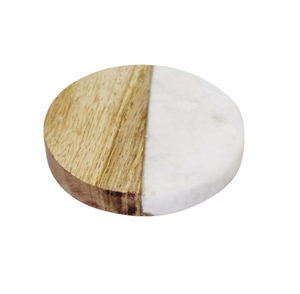 Sous-verres ronds en céramique effet marbre avec motif branche d'olivier, style nordique, antidérapants, écologiques et réutilisables - Product Image 5