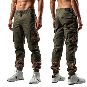 Pantalon TACTICAL STANDARD pour homme, coupe décontractée, imperméable, imprimé flamme, uni, avec fermeture éclair longue sur le devant, en toile rigide, personnalisable - Product Image 1