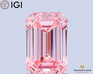 เพชรสีชมพูสดใส ระดับความสะอาด VS2 น้ำหนัก 1.00 กะรัต เพชร CVD ผลิตในห้องปฏิบัติการ พร้อมใบรับรอง IGI ทรง Emerald Cut สำหรับแหวนสวมใส่ประจำวัน - Product Image 1