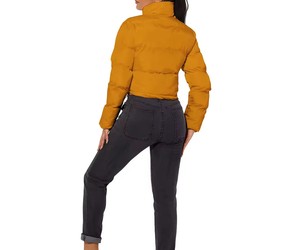 Customized Women's <b>Cropped</b> Knitted Canvas <b>Puffer</b> <b>Jacket</b> High Quality Breathable Waterproof Cotton Polyester Plus Size Winter - Product Image 2