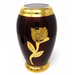Urnes funéraires en aluminium de forme unique pour adultes, avec bande gravée, finition polie et finition à la flamme orange, pour cendres humaines. - Product Image 6