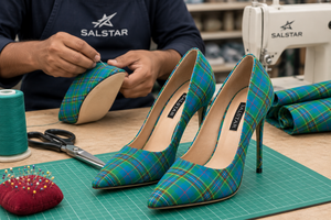 Escarpins à talons aiguilles à carreaux pour femmes, de créateur |   Escarpins à bout pointu en tartan |   Fabricant de Marques Privées - Product Image 6