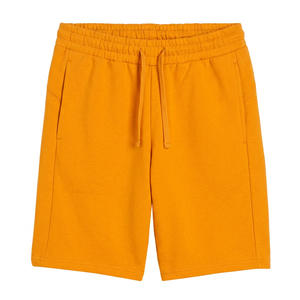 Shorts en coton gris pour homme, taille élastique, poches, style décontracté, tricoté, taille mi-haute, couleur unie, respirant - Product Image 4