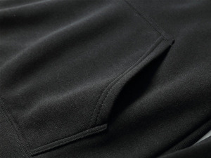 Sweat-shirt à capuche noir pour homme, coupe classique, pull en tricot décontracté avec poche avant, couleur unie, manches longues - Product Image 3
