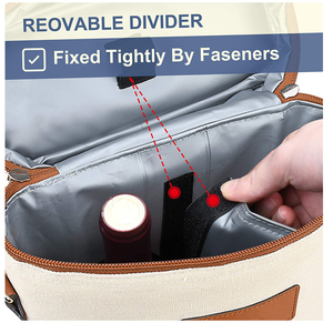 Professionnel 2 bouteilles isolé rayé épaule pique-nique porte-vin poignée luxe classique toile sac isotherme Portable - Product Image 6