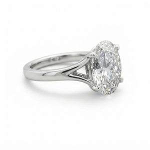 แหวนแต่งงานทองคำขาว 14k ทรงรี ประดับเพชรทรงรี ฝังแบบ Prong Setting ได้รับการรับรองจาก IGI สำหรับผู้หญิง เครื่องประดับสำหรับงานหมั้นและงานเลี้ยงสุดหรู - Product Image 2