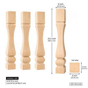 OEM Custom Solid Wood Post Legs for Outdoor Living Room Furniture Kitchen Island Cabinet Support Decorative Design for DIY - Product Image 2