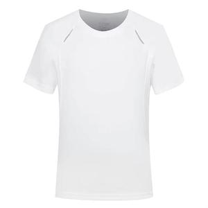 Camiseta Blanca de Cuello Redondo y Manga Corta, Transpirable, de Algodón, Unisex, Corte Ajustado, Color Sólido, para Todas las Temporadas, Deportiva - Product Image 1