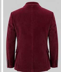 Blazer de pana de color para mujer, manga larga, cierre de botón de una sola fila, para otoño - Product Image 5