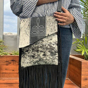 Customized Luxury <b>Boot</b> Stitch Hair on Cowhide Crossbody <b>Fringe</b> Bag for Women's Genuine Leather Concealed Carry Shoulder Bags - Product Image 4