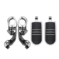 Repose-pieds de moto pour autoroute avec fixation par collier de protection moteur 1-1/4 32 mm pour Harley Touring Softail Dyna, réglables, noir chromé