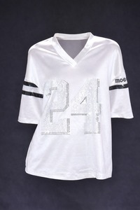 Maillot de football américain graphique en cristal de qualité supérieure, unisexe, en tissu de soie brillant, avec logo personnalisé en strass, style streetwear, fabricant - Product Image 3