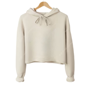 Women's Gray Hooded Crop Sweatshirt Full Sleeve Knitted Solid Casual Breathable Winter Wear Polyester <b>Zippers</b> - Product Image 5